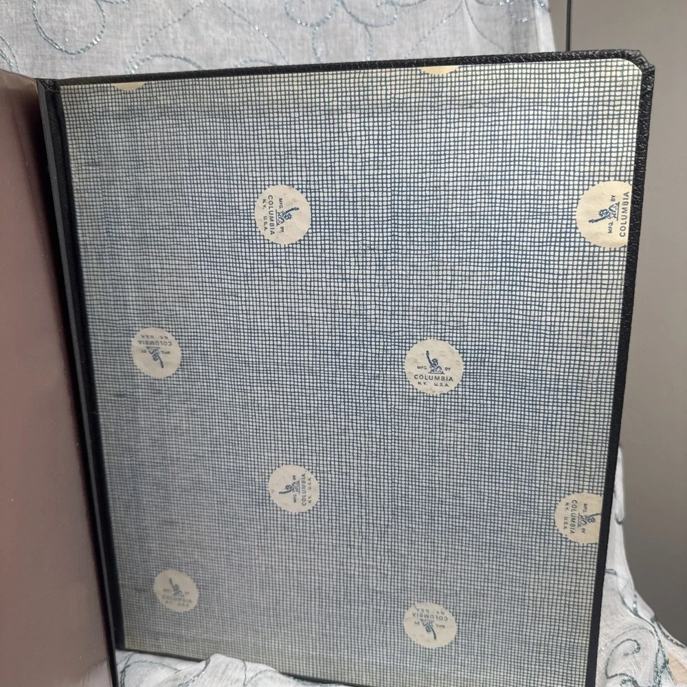 VTG Columbia 3-Ring Binder‎ 3'' Spine Black Pebbled With Thick Plastic Inserts